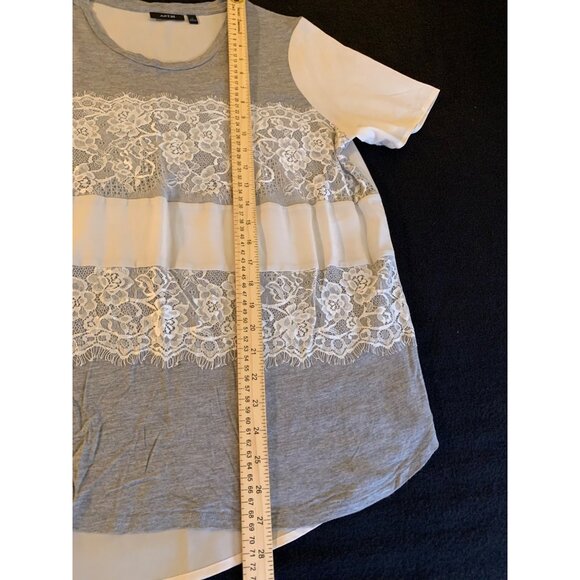 Apt. 9 Womens Lace Panel Knit Top with Short Sleeves & Scoop Neck - Size Large - Picture 5 of 9